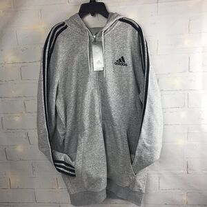 NWT: Adidas Mens Grey Full zip hoodie - Large/Tall